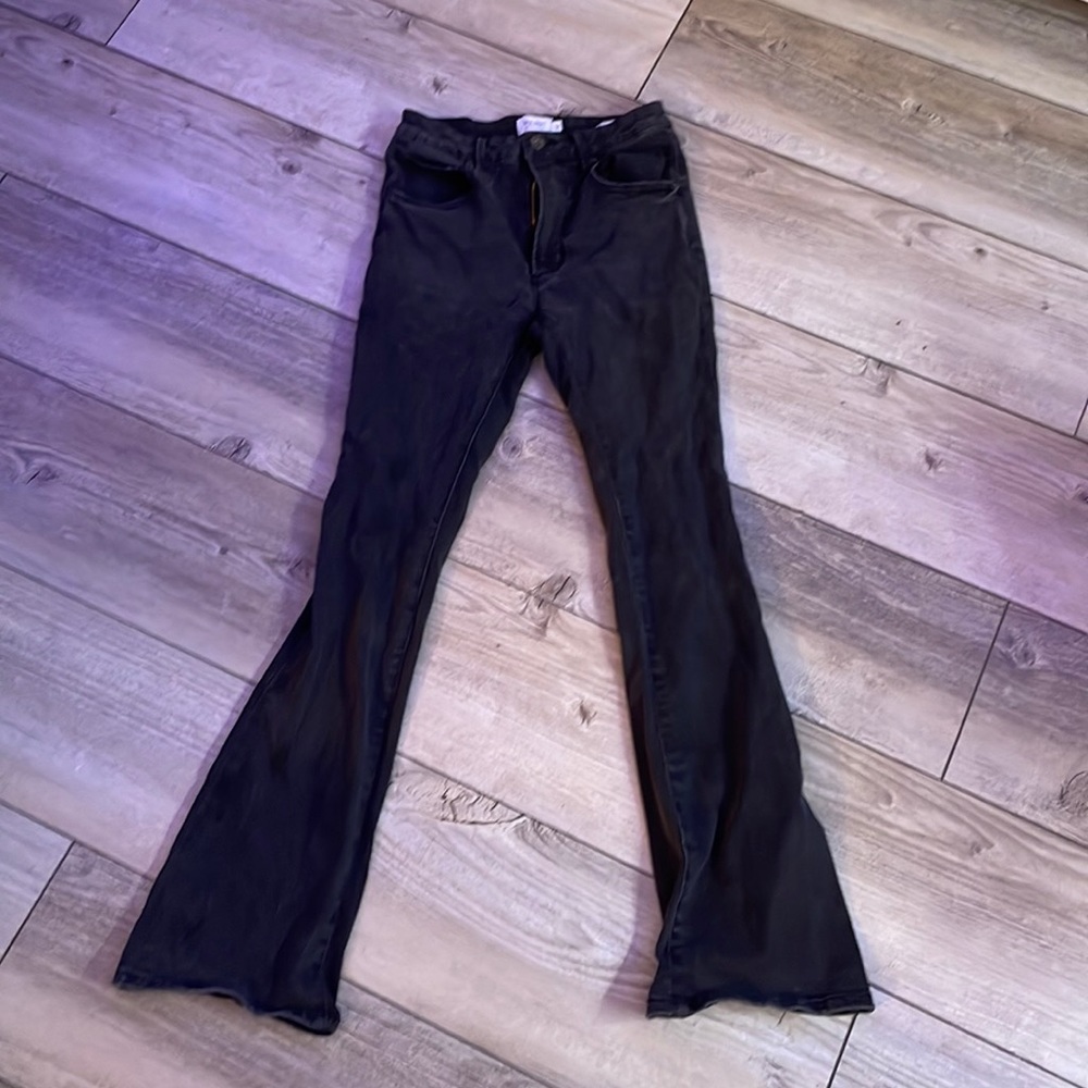 High Rise Flare Black Jeans